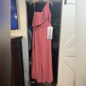 Morilee Chiffon Jumpsuit in Rosewood